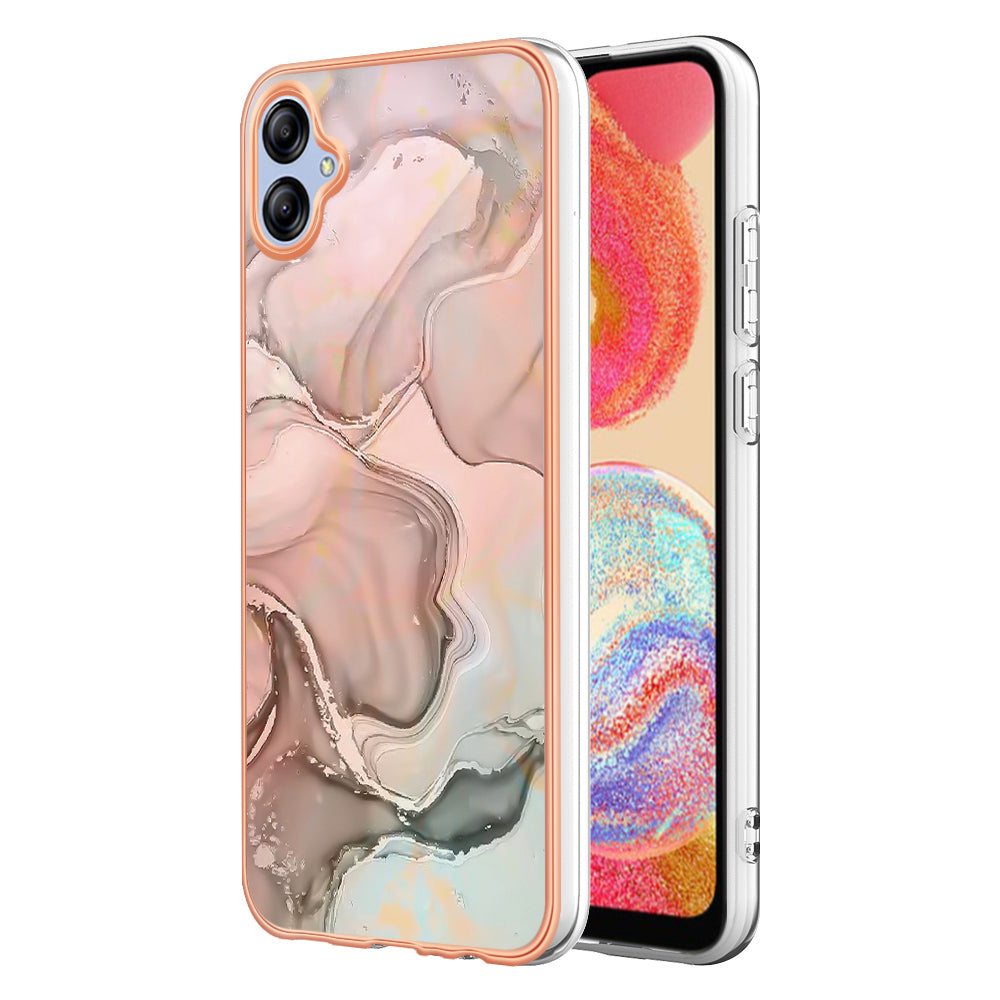 For Samsung Galaxy A04e 4G / F04 4G / M04 4G YB IMD Series-16 Style E Marble Pattern TPU IMD Phone Case 2.0mm Electroplating Cover For Samsung Galaxy A04e 4G / F04 4G / M04 4G YB IMD Series-16 Style E Marble Pattern TPU IMD Phone Case 2.0mm Electroplating Cover